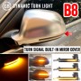 1 Pair For Audi A4 B8 Car Dynamic LED Turn Signal Light Rearview Mirror Flasher Water Blinker (Transparent Black)