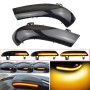 2pcs For Volkswagen Golf 5 MK5 2003-2008 Car Dynamic LED Turn Signal Light Rearview Mirror Flasher Water Blinker (Transparent Black)