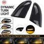 1 Pair For Dodge Ram 1500 2009-2018 Car Dynamic LED Turn Signal Light Rearview Mirror Flasher Water Blinker (Transparent Black)