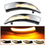 1 Pair For Ford Fiesta 2008-2017 Car Dynamic LED Turn Signal Light Rearview Mirror Flasher Water Blinker (Transparent Black)