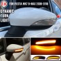 1 пара для Ford Fiesta 2008-2017 Динамический светодиодный светодиодный сигнал светодиодного сигнала света заднего вида заднего зеркала флеш-мигнут (прозрачный черный)