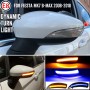 1 Pair For Ford Fiesta 2008-2017 Car Dynamic LED Turn Signal Light Rearview Mirror Flasher Water Blinker