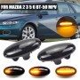 2pcs For Mazda 2 DY 2003-2007 Car Dynamic LED Fender Side Light (Transparent Black)