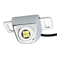 Car LED Electric Eye Reversing Light External Bulb Modified License Plate Auxiliary Light(Silver)