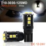 10 PCS T10/168/194 DC12V / 1W / 6000K / 60LM Car Decoding Clearance Lights with 12LEDs SMD-3030 Lamp Beads