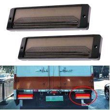 2 PCS Heavy-duty Truck Trailer 147LED Light Guide Three-color Brake Light (Transparent Black)