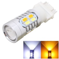 2pcs T25 10W 700LM Yellow + White Light Dual провода 20-ля SMD 5630 Автомобильная лампа лампы, постоянный ток, DC 12-24V