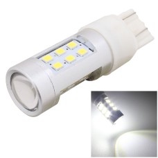 2 PCS T20 4.2W 630LM White Light Dual Wires 21 LED 2835 SMD Car Brake Light Daytime Running Light Bulb, DC 12V