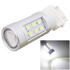 2 PCS T25 4.2W 630LM White Light Dual Wires 21 LED 2835 SMD Car Brake Light Daytime Running Light Bulb, DC 12V