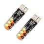 2 ПК W5W 194 T10 Multi Colors Cob 12 SMD RGB Светодиодные лампы с удаленным управлением клином боковые светильники Lamp