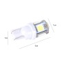 10PCS T10 3W 5500K SMD 5050 5 LED Car Clearance Lights Lamp, DC 12V(White Light)