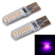 2pcs T10 3W 16 SMD-4014 Светодиодные светодиоды Лампы зазора автомобиля, DC 12V (розовый свет)