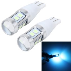 2 PCS T15 3W 240LM Car Clearance Lights Car Marker Light with 10 SMD-3030-LED Lamps, DC 12V(Ice Blue Light)