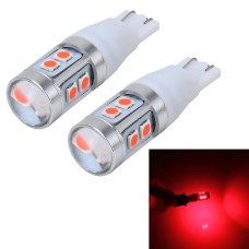 2 ПК, T15 3W 240LM CAR CREANCE LIGHT LIGHT Light с 10 лампами SMD-3030-led, DC 12V (красный свет)