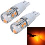 2 ПК T15 3W 240LM CAR CREANCE LIGHT LIGHT LIGHT с 10 лампами SMD-3030-led, DC 12V (желтый свет)