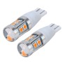 2 ПК T15 3W 240LM CAR CREANCE LIGHT LIGHT LIGHT с 10 лампами SMD-3030-led, DC 12V (желтый свет)