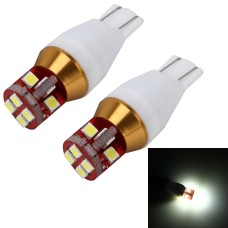 2 PCS T15 5W 450 LM 6000K Car Clearance Lights with 12 SMD-3030-LED Lamps, DC 12V(White Light)