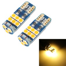 2 ПК T10 DC12 / 1W 9LEDS SMD-3030 CAR LIGHT (желтый свет)