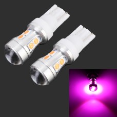 2 PCS T10 DC 12V 1.7W 150LM Car Clearance Lamp Marker Light with 10LEDs SMD-7020 (Pink Light)