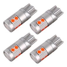 4 PCS T10 DC12V / 2W Car Clearance Light 9LEDs SMD-3030 Lamp Beads (Red Light)