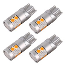 4 PCS T10 DC12V / 2W Car Clearance Light 9LEDs SMD-3030 Lamp Beads (Yellow Light)