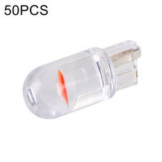 50 PCS T10 DC12V / 0.3W Car Clearance Light COB Lamp Beads(Red Light)