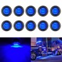 10 PCS MK-009 3/4 inch Car / Truck 3LEDs Side Marker Indicator Lights Bulb Lamp (Blue Light)