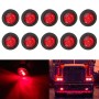 10 PCS MK-009 3/4 inch Car / Truck 3LEDs Side Marker Indicator Lights Bulb Lamp (Red Light)