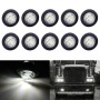10 PCS MK-009 3/4 inch Car / Truck 3LEDs Side Marker Indicator Lights Bulb Lamp (White Light)