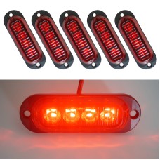 5 PCS MK-087 Car / Truck 4LEDs Side Marker Indicator Lights Bulb Lamp (Red Light)