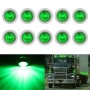 10 шт. MK-118 3/4 дюйма Металлическая рама Car / Truck 3LEDS ОБЩЕСТВЕННЫЙ МАРМАТОР МАРМАТОР ЛАМФОР (Зеленый свет)