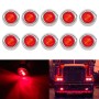 10 PCS MK-118 3/4 inch Metal Frame Car / Truck 3LEDs Side Marker Indicator Lights Bulb Lamp (Red Light)