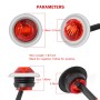 10 PCS MK-118 3/4 inch Metal Frame Car / Truck 3LEDs Side Marker Indicator Lights Bulb Lamp (Red Light)