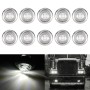 10 PCS MK-118 3/4 inch Metal Frame Car / Truck 3LEDs Side Marker Indicator Lights Bulb Lamp (White Light)