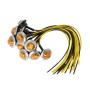 10 PCS MK-118 3/4 inch Metal Frame Car / Truck 3LEDs Side Marker Indicator Lights Bulb Lamp (Yellow Light)