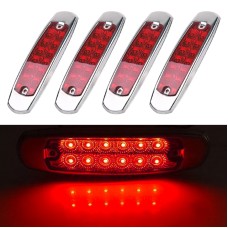 4 PCS MK-338 DC12-24V Truck 12LEDs Side Clearance Maker Light (Red Light)