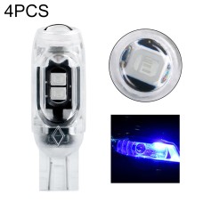 4pcs T10 DC12V /  0.84W / 0.07A / 150LM Car Clearance Light 5LEDs SMD-3030 Lamp Beads with lens (Blue Light)