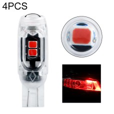 4pcs T10 DC12V /  0.84W / 0.07A / 150LM Car Clearance Light 5LEDs SMD-3030 Lamp Beads with lens (Red Light)