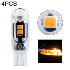4pcs T10 DC12V /  0.84W / 0.07A / 150LM Car Clearance Light 5LEDs SMD-3030 Lamp Beads with lens (Yellow Light)