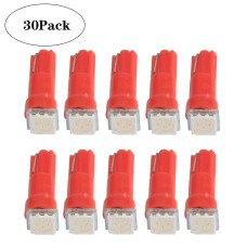 30 PCS T5 1LED SMD-5050 Car Modification LED Indicator Light Red Light