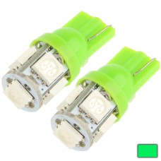 T10 Green 5 LED 5050 SMD Car Signal Light Bulb (Pair)(Green)
