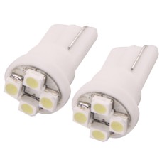 T10 4 LED Super White Vehicle Car Signal Light Bulb (Pair)(White Light)