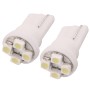 T10 4 LED Super White Vehicle Car Signal Light Bulb (Pair)(White Light)