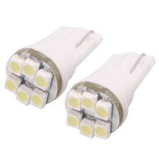 T10 6 LED Super White Vehicle Car Signal Light Bulb (Pair)(White)