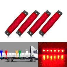 4 PCS 12V 6 SMD Auto Car Bus Truck Wagons External Side Marker Lights LED Trailer Indicator Light Rear Side Lamp(Red)