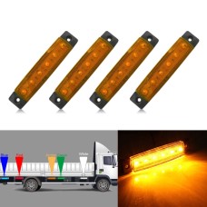 4 PCS 12V 6 SMD Auto Car Bus Truck Wagons External Side Marker Lights LED Trailer Indicator Light Rear Side Lamp(Amber)