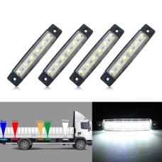 4 PCS 12V 6 SMD Auto Car Bus Truck Wagons External Side Marker Lights LED Trailer Indicator Light Rear Side Lamp(White)