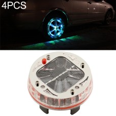 4 PCS Solar LED Car Tire Decoration Flashing Lights Colorful Wheels Hub Atmosphere Lights Wireless Remote Control