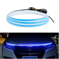 Car LED Streamer Decorative Hood Atmosphere Lights, Style: Monochrome Blue Light(1.5m)