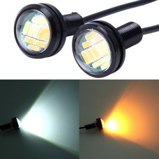 2 шт. 2 Вт (белый + желтый свет) Автоматические глазки, светодиодные лампы, светодиодные лампы 12 SMD-4014, длина кабеля DC 12V: 55 см.